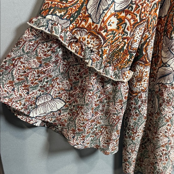 Lane Bryant Floral Boho Blouse Size 16 Plus Ruffle Sleeve Peasant Top - Picture 5 of 9
